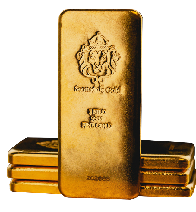 Foto mit Goldbarren